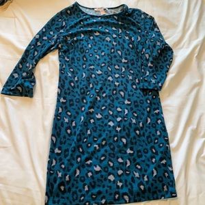 Teal leopard print dress